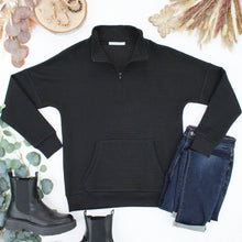 Load image into Gallery viewer, Tatum Quarter Zip - Black