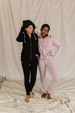 Load image into Gallery viewer, Waffle Knit Joggers- Black Jack