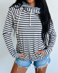 DoubleHood® Sweatshirt - Line It Up Oatmeal