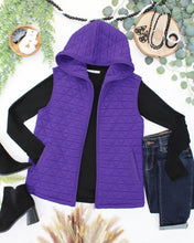 Load image into Gallery viewer, Heather Geometric Hooded Vest - Purple
