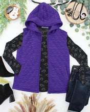 Load image into Gallery viewer, Heather Geometric Hooded Vest - Purple
