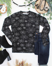 Load image into Gallery viewer, Blair Long Sleeve Top - Midnight Webs