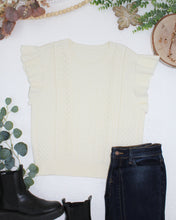 Load image into Gallery viewer, Felicity Flutter Sweater Top - Ivory