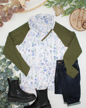 Load image into Gallery viewer, Classic Zoey ZipCowl Sweatshirt - Olive Meadow and Olive