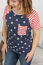 Load image into Gallery viewer, Stars and Stripes Pocket Tee