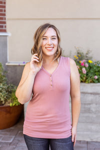 Addison Henley Tank - Rose