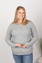 Load image into Gallery viewer, Harper Long Sleeve Henley - Light Grey