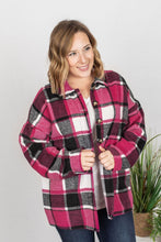 Load image into Gallery viewer, Lucy Plaid Shacket - Pink and Black