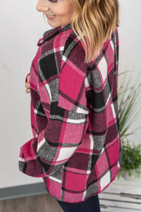 Lucy Plaid Shacket - Pink and Black