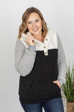 Load image into Gallery viewer, ColorBlock Sherpa Hoodie - Monochrome