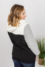 Load image into Gallery viewer, ColorBlock Sherpa Hoodie - Monochrome