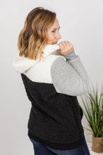Load image into Gallery viewer, ColorBlock Sherpa Hoodie - Monochrome