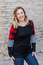 Load image into Gallery viewer, Stripes and Plaid Long Sleeve Top