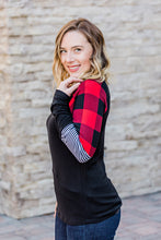 Load image into Gallery viewer, Stripes and Plaid Long Sleeve Top