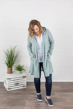 Load image into Gallery viewer, Claire Hooded Waffle Cardigan - Sage