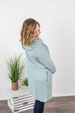 Load image into Gallery viewer, Claire Hooded Waffle Cardigan - Sage