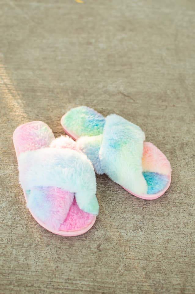 Ultra Fuzzy Tie Dye House Shoes