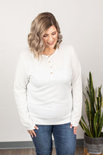 Load image into Gallery viewer, Harper Long Sleeve Henley - White