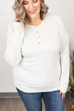 Load image into Gallery viewer, Harper Long Sleeve Henley - White