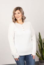 Load image into Gallery viewer, Harper Long Sleeve Henley - White
