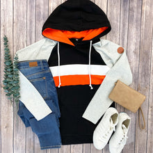 Load image into Gallery viewer, Ryan Hoodie - Orange and Black