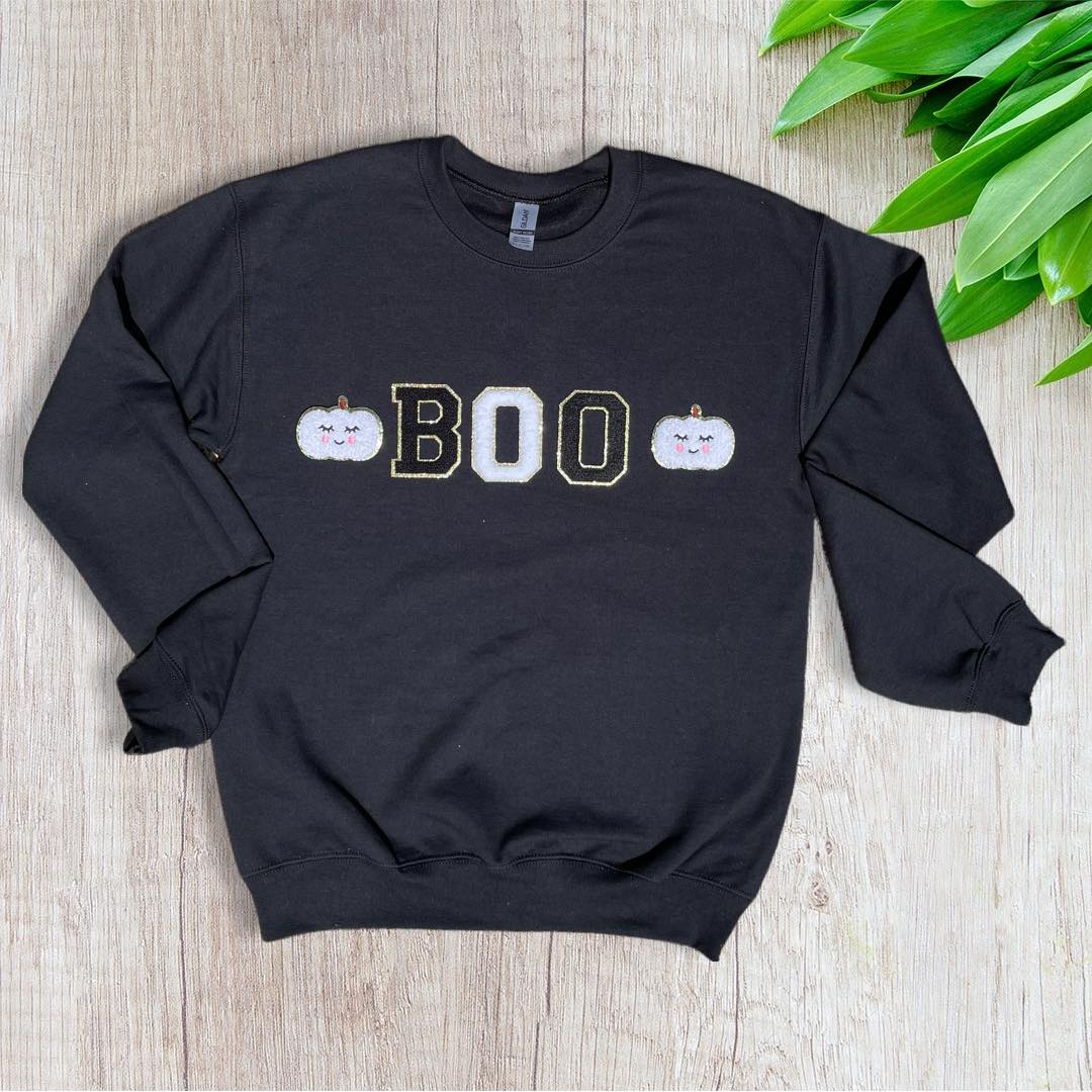 PATCHED Chenille BOO Crewnecks