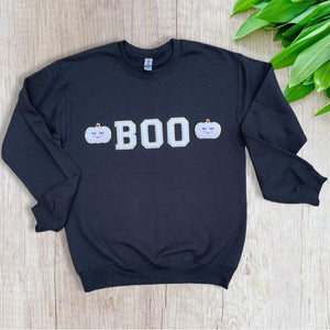 PATCHED Chenille BOO Crewnecks