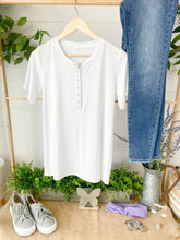 Load image into Gallery viewer, Brinley Button Top - White