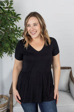Load image into Gallery viewer, Sarah Ruffle Top - Black