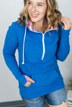 Load image into Gallery viewer, Classic HalfZip Hoodie - Bright Blue Rainbow Stripes