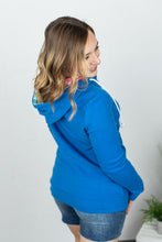 Load image into Gallery viewer, Classic HalfZip Hoodie - Bright Blue Rainbow Stripes