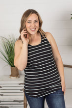 Load image into Gallery viewer, Tiffany Tank - Black with White Stripes
