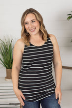 Load image into Gallery viewer, Tiffany Tank - Black with White Stripes