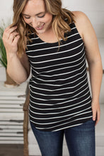 Load image into Gallery viewer, Tiffany Tank - Black with White Stripes