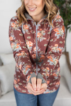 Load image into Gallery viewer, Rust Floral FullZip Hoodie
