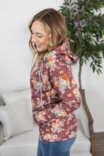 Load image into Gallery viewer, Rust Floral FullZip Hoodie