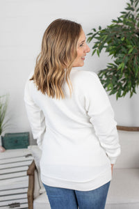 Brittney Button Sweater - White