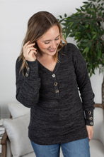 Load image into Gallery viewer, Brittney Button Sweater - Charcoal