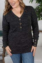 Load image into Gallery viewer, Brittney Button Sweater - Charcoal