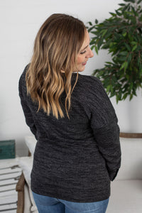 Brittney Button Sweater - Charcoal