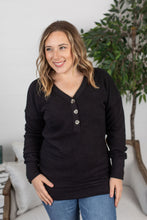 Load image into Gallery viewer, Brittney Button Sweater - Black