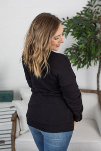 Brittney Button Sweater - Black