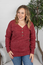 Load image into Gallery viewer, Brittney Button Sweater - Berry