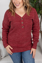 Load image into Gallery viewer, Brittney Button Sweater - Berry