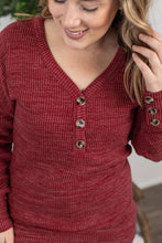 Load image into Gallery viewer, Brittney Button Sweater - Berry