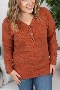 Brittney Button Sweater - Pumpkin
