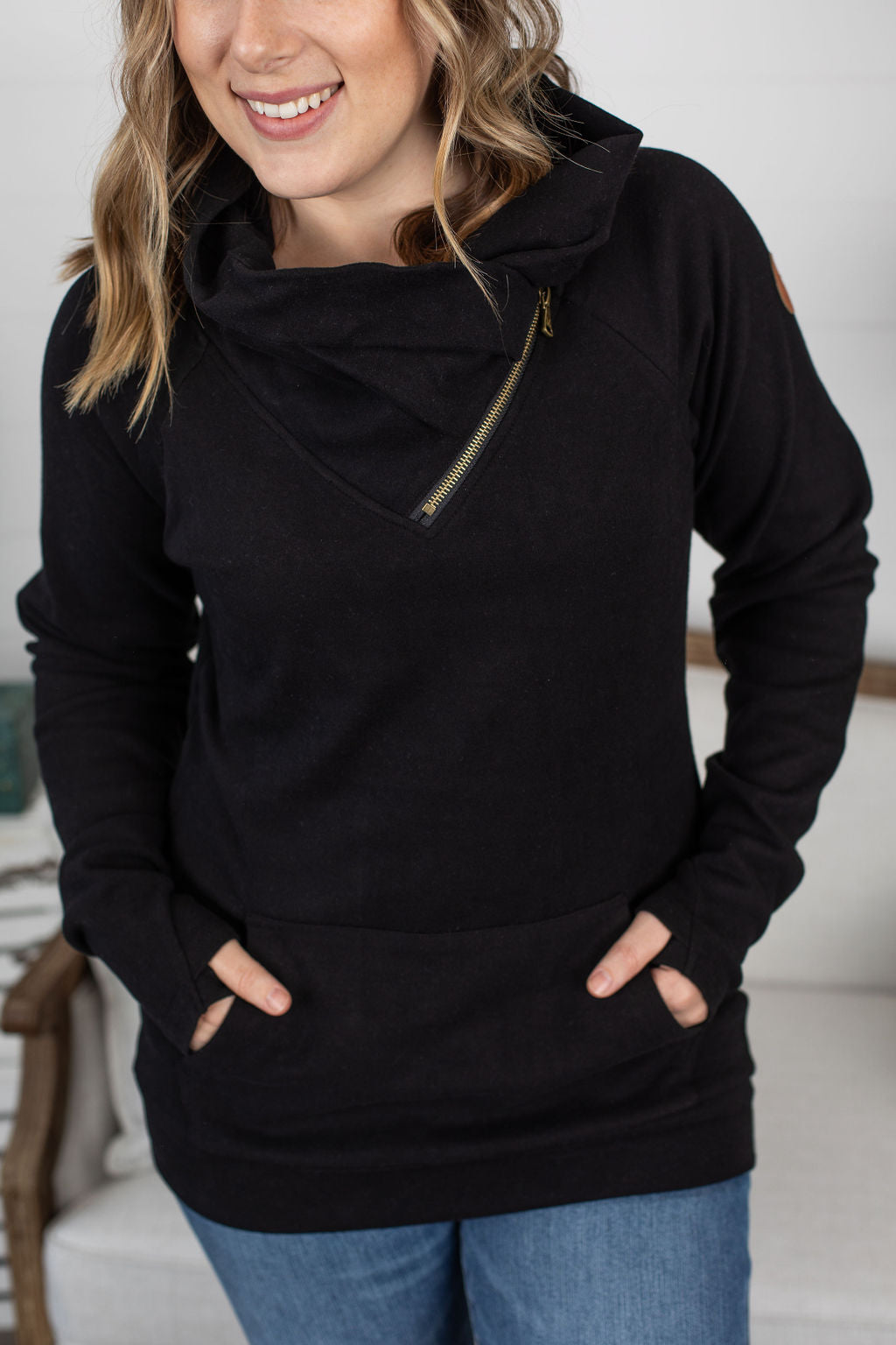 Classic ZipCowl Sweatshirt - Black