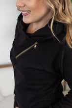 Load image into Gallery viewer, Classic ZipCowl Sweatshirt - Black