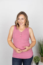 Load image into Gallery viewer, Addison Henley Tank - Heathered Raspberry