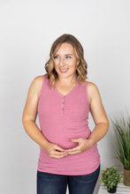 Load image into Gallery viewer, Addison Henley Tank - Heathered Raspberry